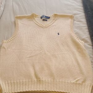 Ralph Lauren Men's V-Neck Sweater Vest in Cream